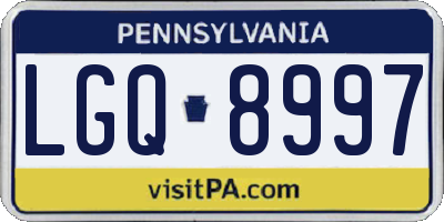 PA license plate LGQ8997