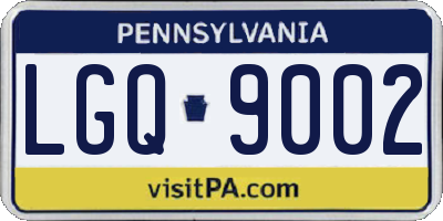 PA license plate LGQ9002