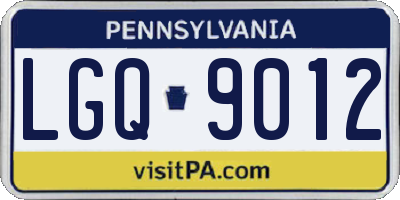 PA license plate LGQ9012