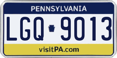 PA license plate LGQ9013