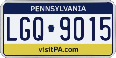 PA license plate LGQ9015