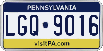PA license plate LGQ9016