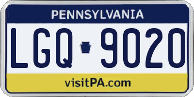PA license plate LGQ9020