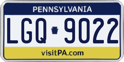PA license plate LGQ9022