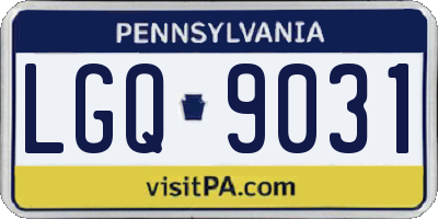 PA license plate LGQ9031