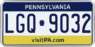 PA license plate LGQ9032