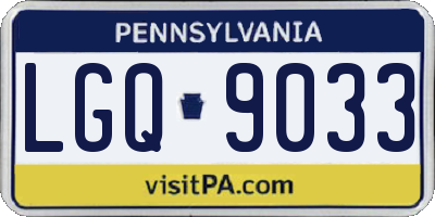 PA license plate LGQ9033