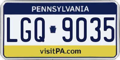PA license plate LGQ9035