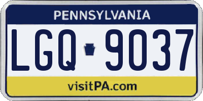 PA license plate LGQ9037
