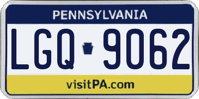 PA license plate LGQ9062