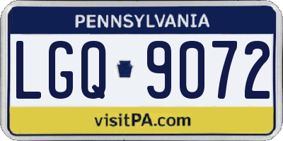 PA license plate LGQ9072