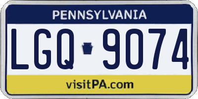 PA license plate LGQ9074
