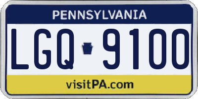 PA license plate LGQ9100