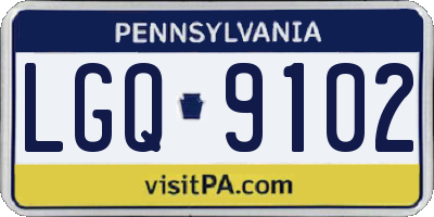 PA license plate LGQ9102