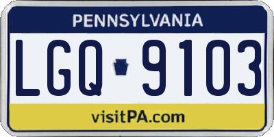 PA license plate LGQ9103
