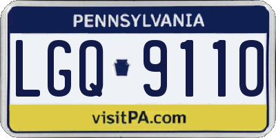 PA license plate LGQ9110