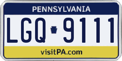 PA license plate LGQ9111