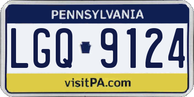 PA license plate LGQ9124