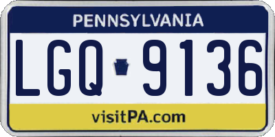 PA license plate LGQ9136