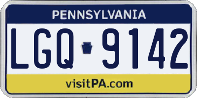 PA license plate LGQ9142