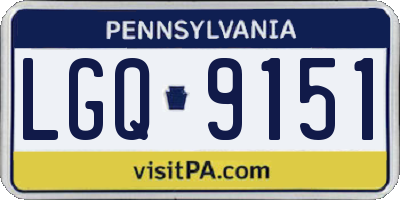 PA license plate LGQ9151