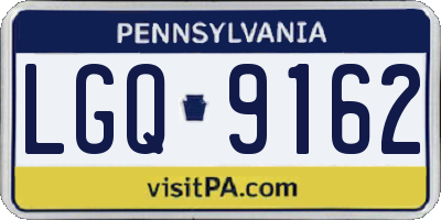 PA license plate LGQ9162