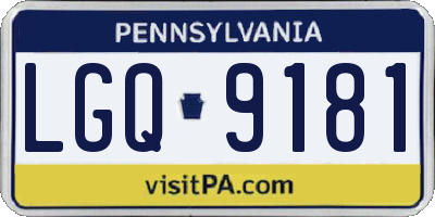 PA license plate LGQ9181