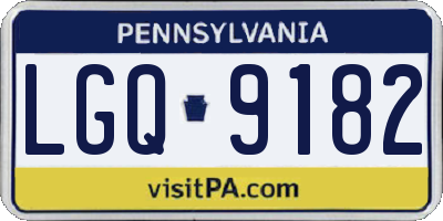 PA license plate LGQ9182
