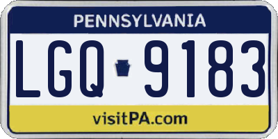 PA license plate LGQ9183