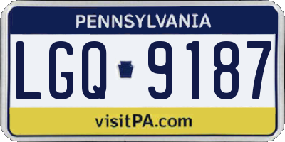 PA license plate LGQ9187