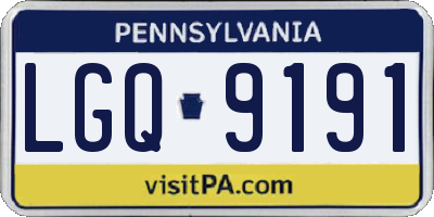 PA license plate LGQ9191