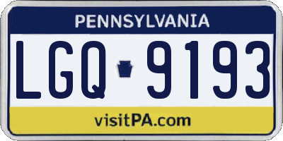 PA license plate LGQ9193
