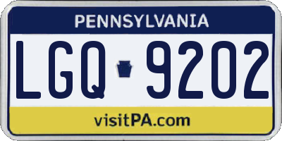 PA license plate LGQ9202