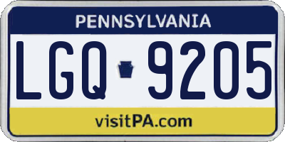PA license plate LGQ9205