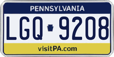 PA license plate LGQ9208