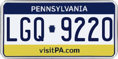 PA license plate LGQ9220