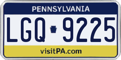 PA license plate LGQ9225