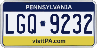 PA license plate LGQ9232