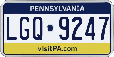 PA license plate LGQ9247