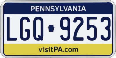 PA license plate LGQ9253
