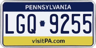 PA license plate LGQ9255