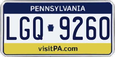 PA license plate LGQ9260