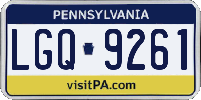 PA license plate LGQ9261