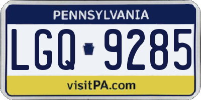 PA license plate LGQ9285