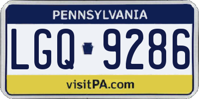 PA license plate LGQ9286