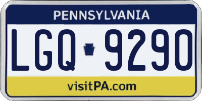 PA license plate LGQ9290