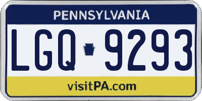 PA license plate LGQ9293
