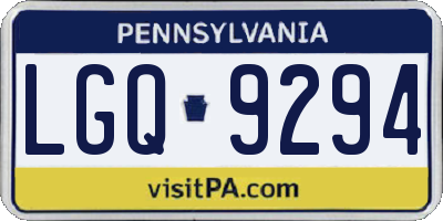 PA license plate LGQ9294