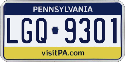 PA license plate LGQ9301