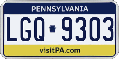 PA license plate LGQ9303